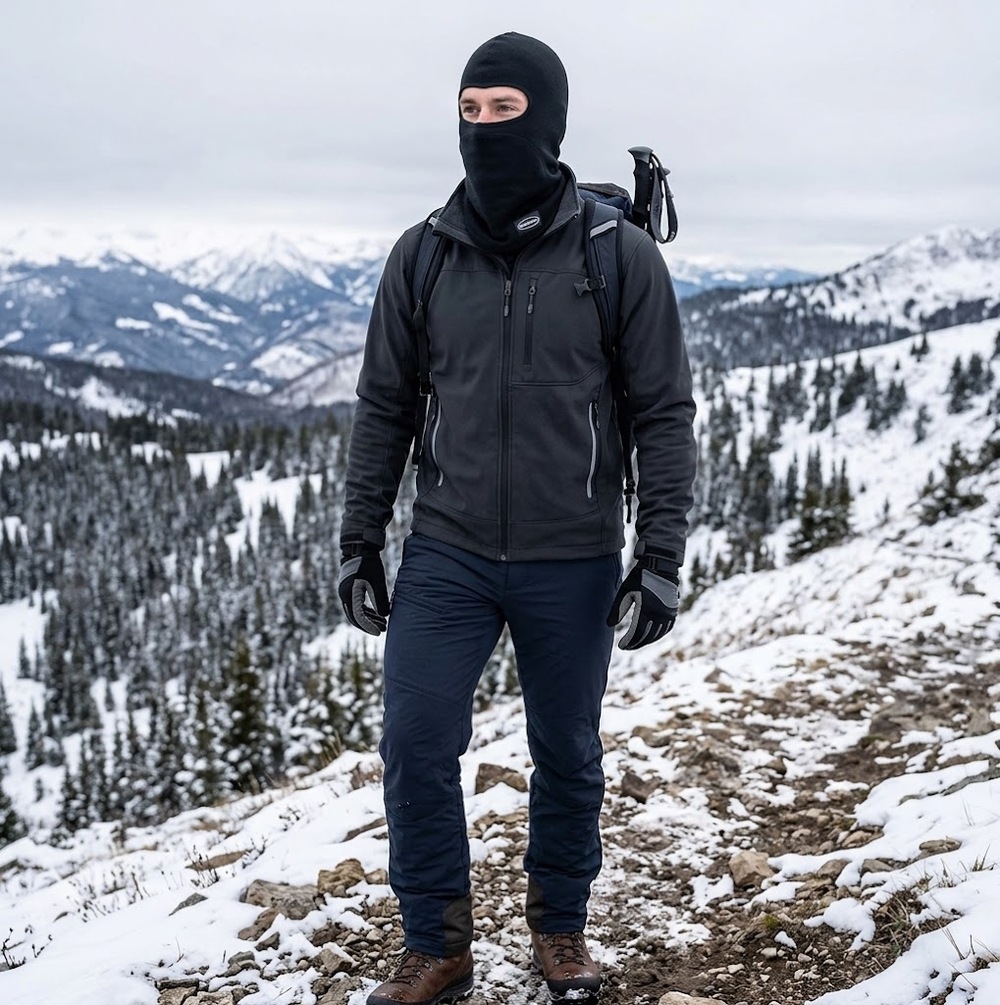 Schampa WarmSkin Black Balaclava Motorcycle Ski Face Mask Neck Warmer OSFM